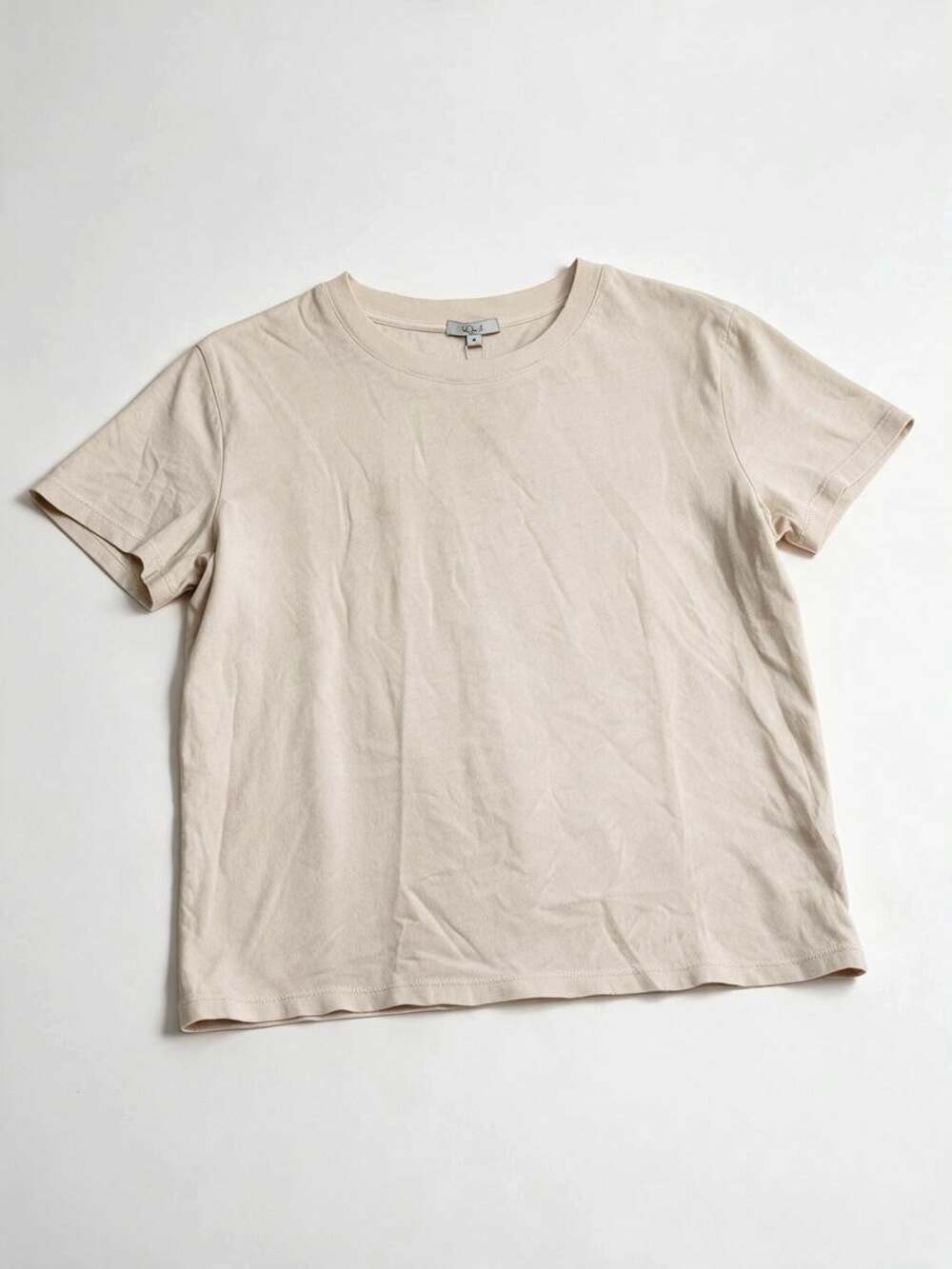 NWT Rails Medium The Classic Crew Beige Cream 100% Cotton Tee Basic Minimalist